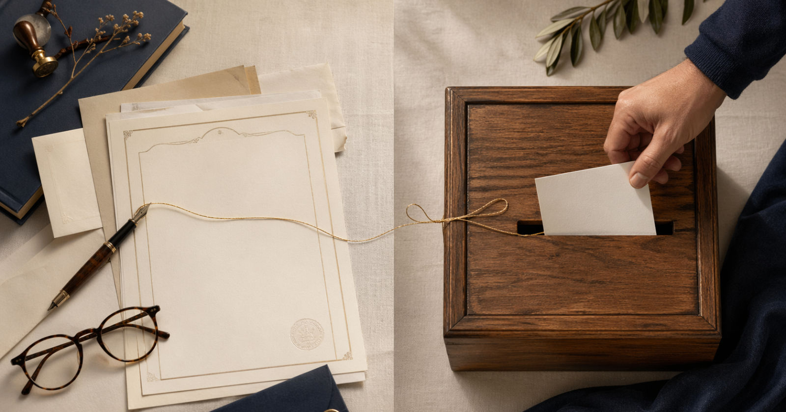 Graphic of someone adding a vote into a box.